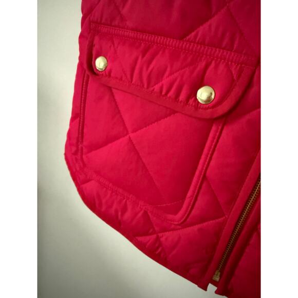 J. Crew Womens Vest Small Fuschia Pink Quilted Poly Fill Outdoorsy Casual Spring - Picture 3 of 9